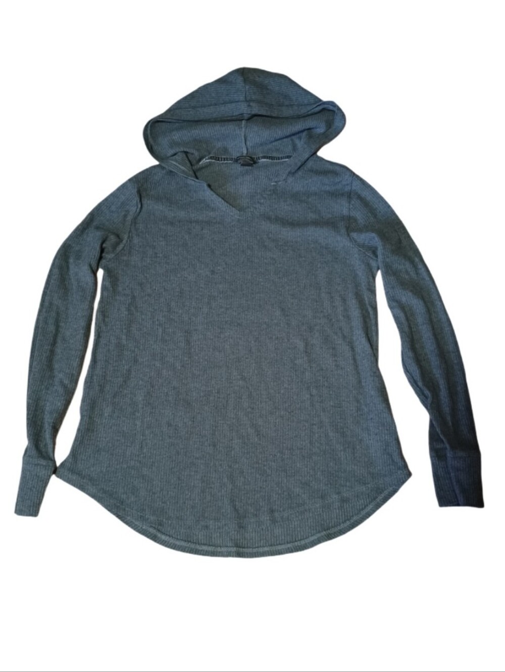 Eddie Bauer Women's Hooded Ribbed Pullover - Charcoal